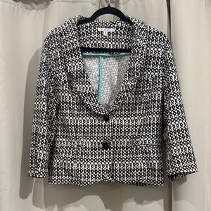 CAbi Chic Black and White Women's Blazer Size 12 Preloved